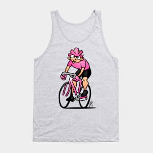 Cyclist wearing the Maglia Rosa Tank Top